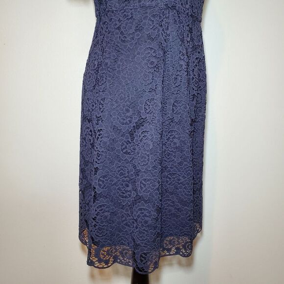 Madewell Magnolia Waisted Lace Mini Dress Navy Size 6 - Picture 7 of 12